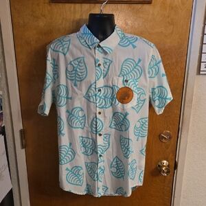 NWT Bioworld Nintendo Animal Crossing Tom Nook Woven Button-Up Size 2XL